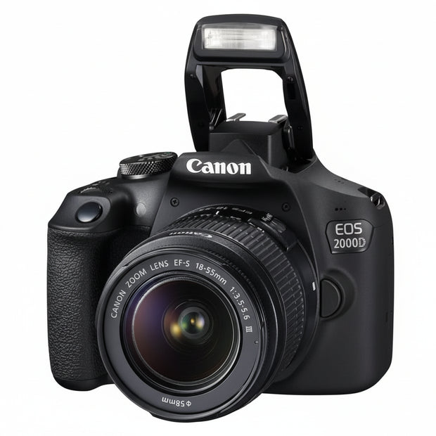 Appareil photo reflex Canon EOS 2000D Noir + 18-55 DC III – 24 MP, Wi-Fi, Full HD