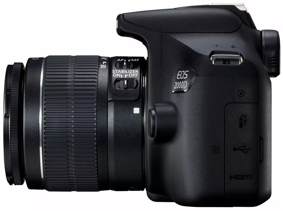 Appareil photo reflex Canon EOS 2000D Noir + 18-55 DC III – 24 MP, Wi-Fi, Full HD