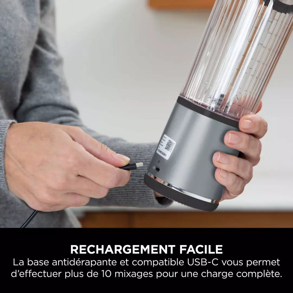 Blender Sans Fil Personnel – Ninja Blast BC151EUBK – 530 ml, Rechargeable USB-C