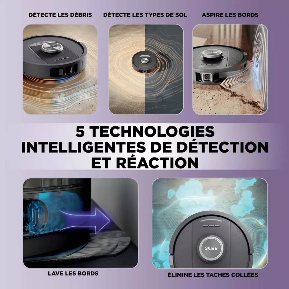 Aspirateur robot laveur SHARK RV2800YEEU PowerDetect NeverTouch